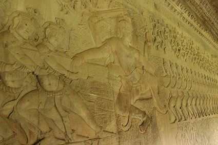 Detalle de la Batalla en la que los dos ejércitos estirando cada uno de un extremo. 