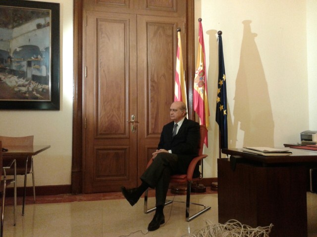 Ministro del Interior, Jorge Fernández Díaz en la Delegación del Gobierno en Catalunya.